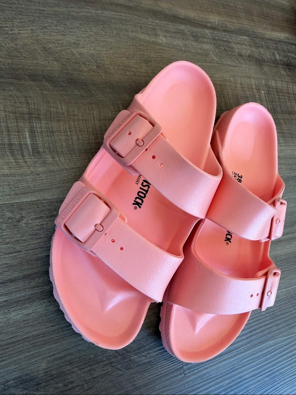 Birkenstock Women’s Coral Pink Two-Strap EVA Sandals - Picture 6 of 6
